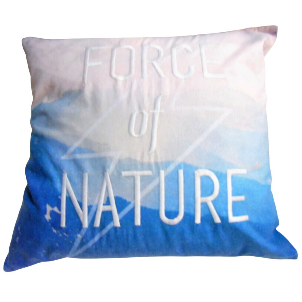 Force Of Nature PILLOW & Pillow COVER 18x18 Blue White Nautical Mountain Design